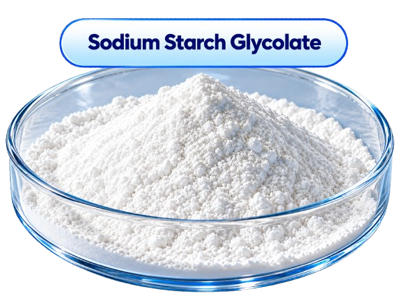 Sodium Starch Glycolate dạng bột trắng, tá dược siêu rã